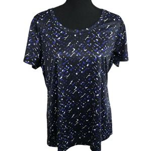 Exertek Women's Blue & Black Athletic Style Shirt Top Blouse EUC Size Medium